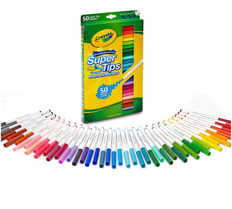 PLUMÓN DELGADO CRAYOLA LAVABLE SUPERTIPS X 50UND