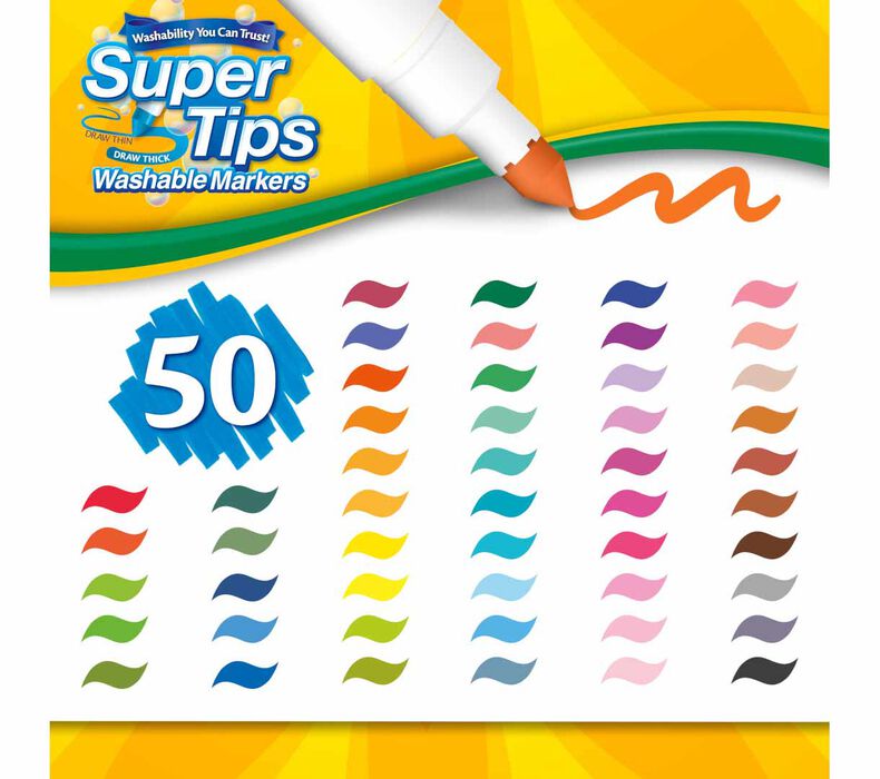 PLUMÓN DELGADO CRAYOLA LAVABLE SUPERTIPS X 50UND