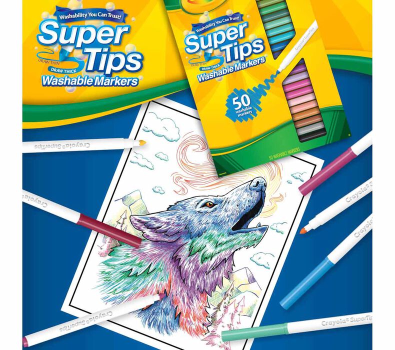 PLUMÓN DELGADO CRAYOLA LAVABLE SUPERTIPS X 50UND