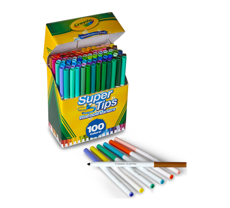 PLUMÓN DELGADO CRAYOLA LAVABLE SUPERTIPS X 100 UND