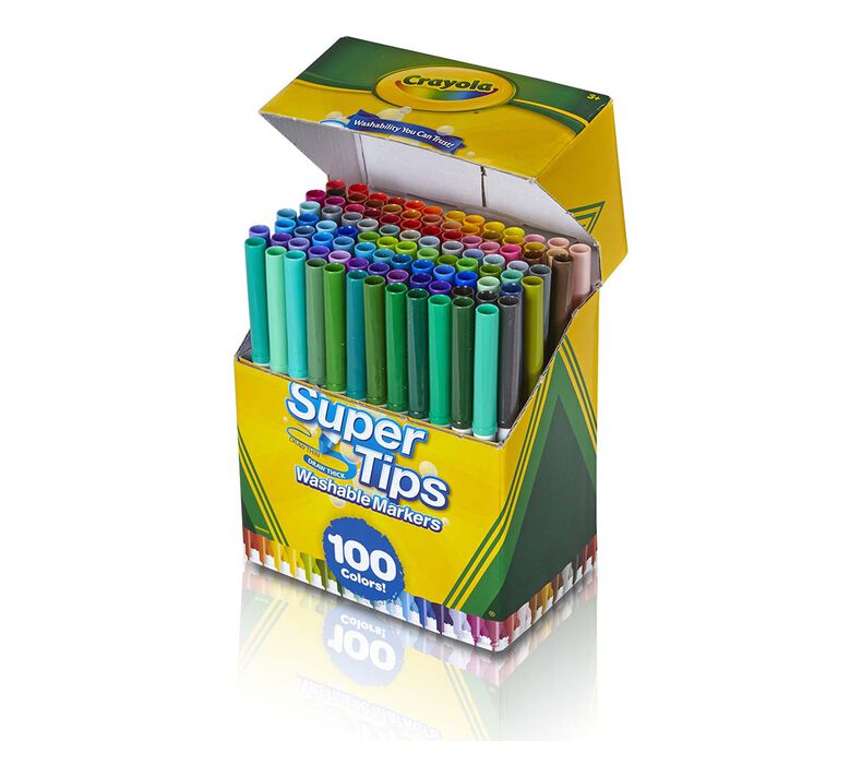 PLUMÓN DELGADO CRAYOLA LAVABLE SUPERTIPS X 100 UND