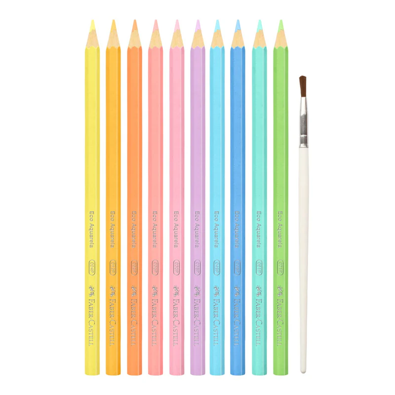 ECOLÁPICES DE COLOR ACUARELABLES PASTEL X10 FABER CASTELL