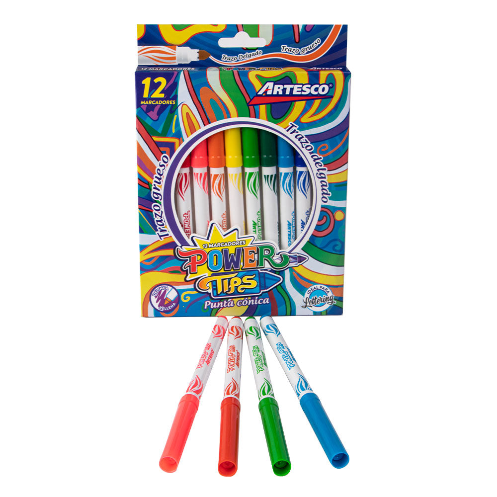 MARCADOR POWER TIPS X12 UND ARTESCO