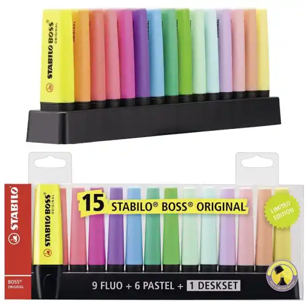 RESALTADORES STABILO BOSS DESKSET – ORIGINAL x15
