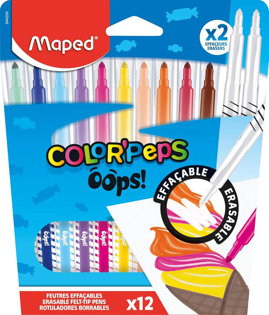 PLUMONES BORRABLES COLORPEP X12 MAPED