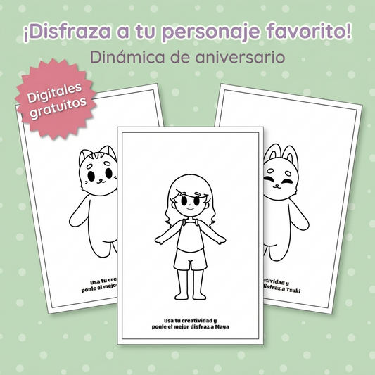 COLOREABLE DIGITAL - DISFRAZA A TU PERSONAJE FAVORITO