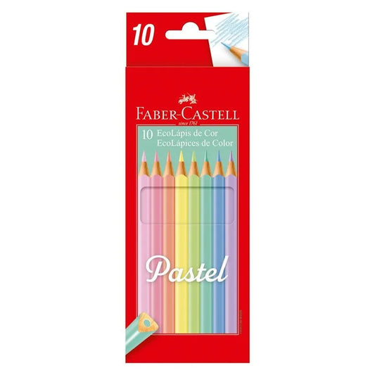 COLORES TRIANGULARES PASTELES FABER CASTELL X10