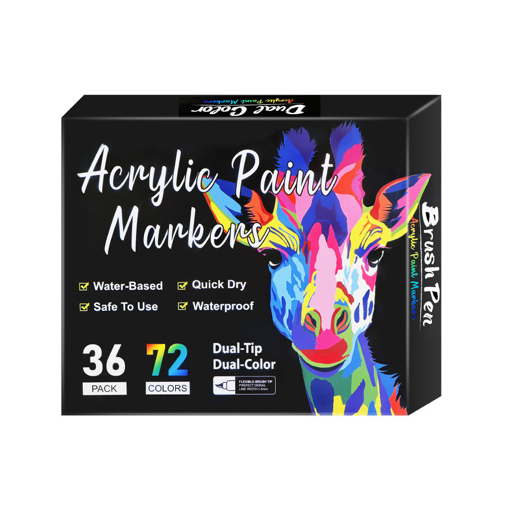 MARCADOR ACRILICO DOBLE PUNTA PINCEL X36