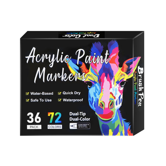 MARCADOR ACRILICO DOBLE PUNTA PINCEL X36
