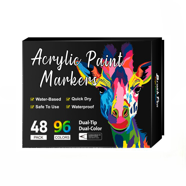 MARCADOR ACRILICO DOBLE PUNTA PINCEL X48