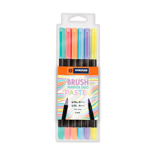 MARCADOR BRUSH DUO PASTEL X6 VINIFAN