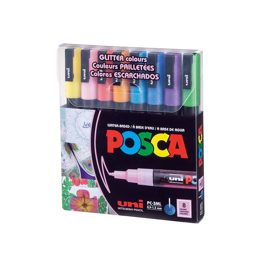 POSCA PC-3ML GLITTER COLOR X8