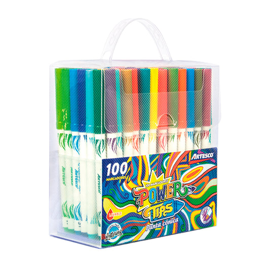 MARCADOR POWER TIPS X100 UND ARTESCO