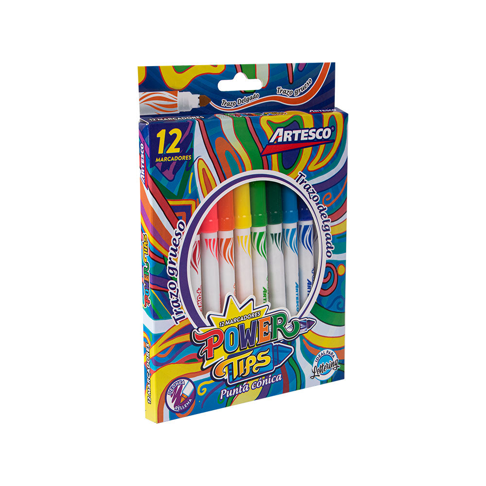MARCADOR POWER TIPS X12 UND ARTESCO