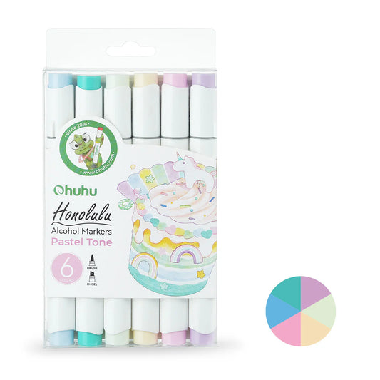 OHUHU MARCADORES ALCOHOL COLORES PASTELES X6