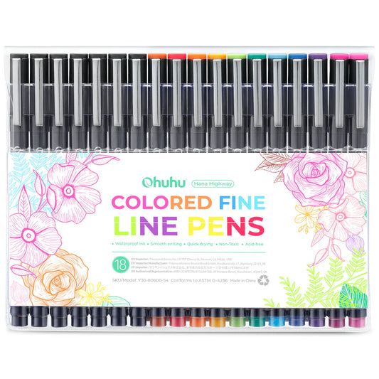 OHUHU ESTILOGRAFOS DE COLORES X18