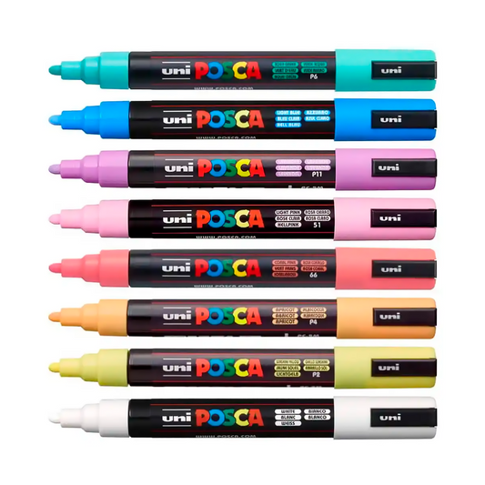 POSCA PC-5M SOFT COLOR X8