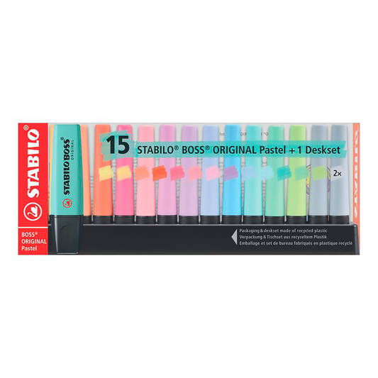 RESALTADORES STABILO BOSS DESKSET – PASTEL x15