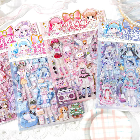 STICKER DRESSING GIRL