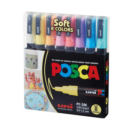 POSCA PC-3M SOFT COLOR X8