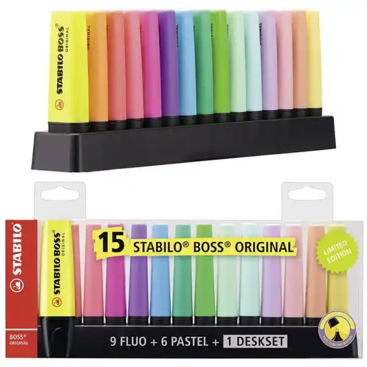 RESALTADORES STABILO BOSS DESKSET – ORIGINAL x15